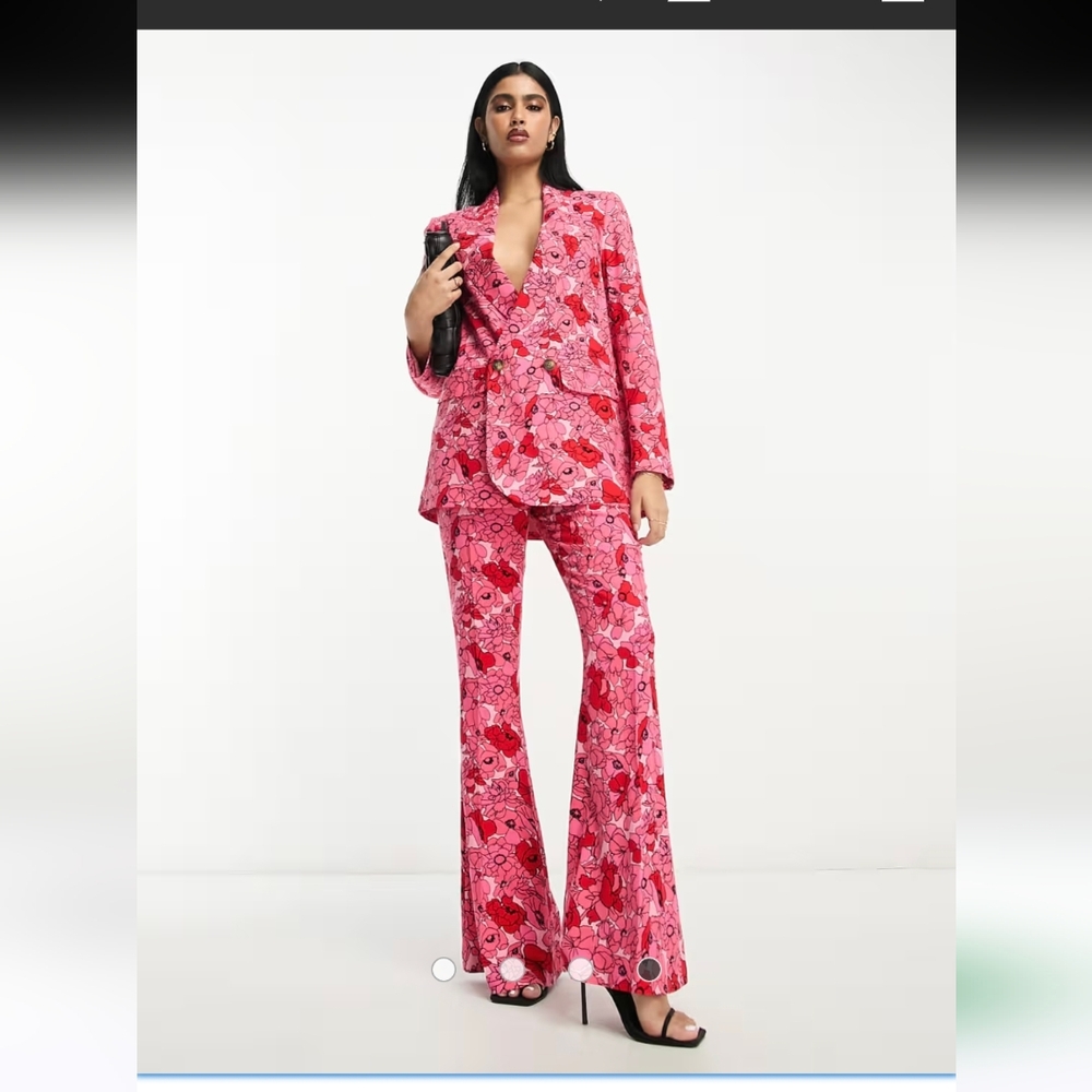 Asos Design Floral Pink Women's Blazer